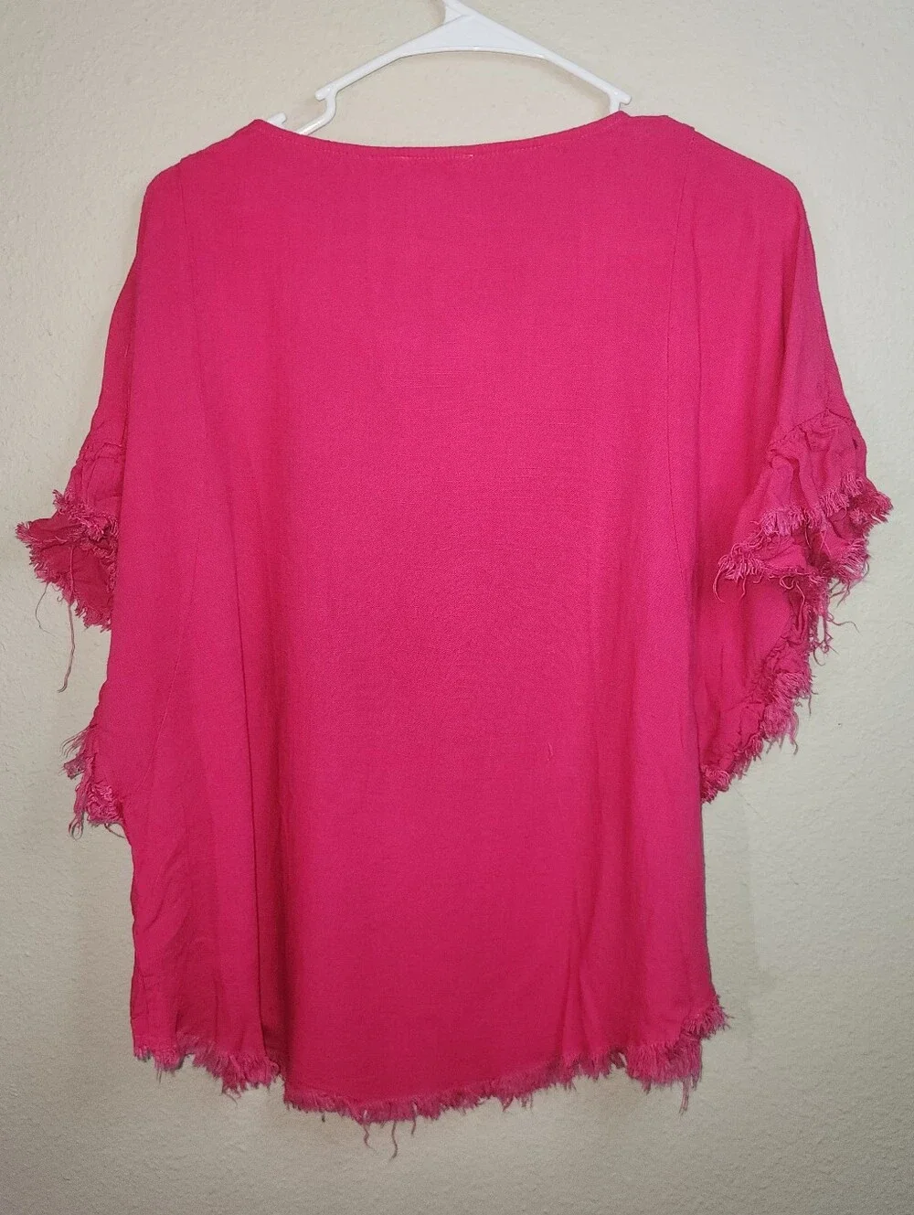 Umgee Linen Blend Hot Pink Top Size Small